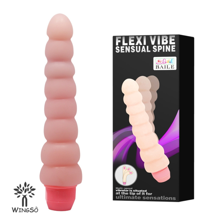 BAILE FLEXI VIBE 多重速度可彎曲電動仿真陽具(電池版) - 19cm